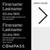 Picture of Compass 24"x24" O.H. Black Ultra Frame - Black & White Sign F